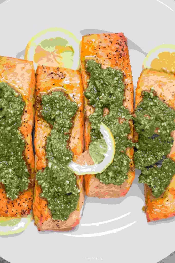 Pesto Air Fryer Salmon