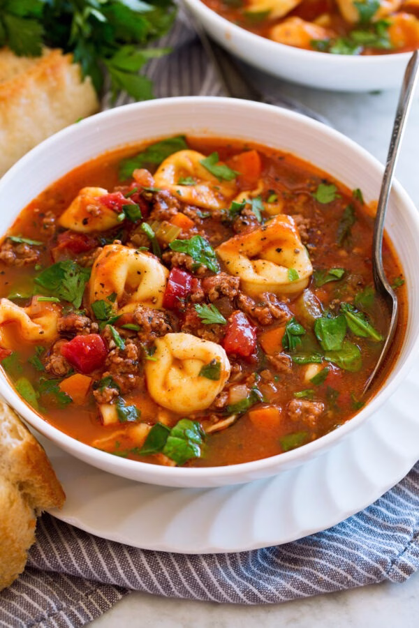 Ground Beef and Tortellini Soup