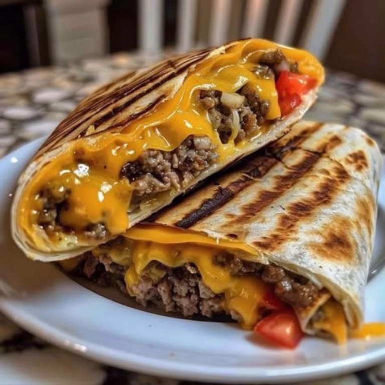 Grilled Cheeseburger Wraps Recipe