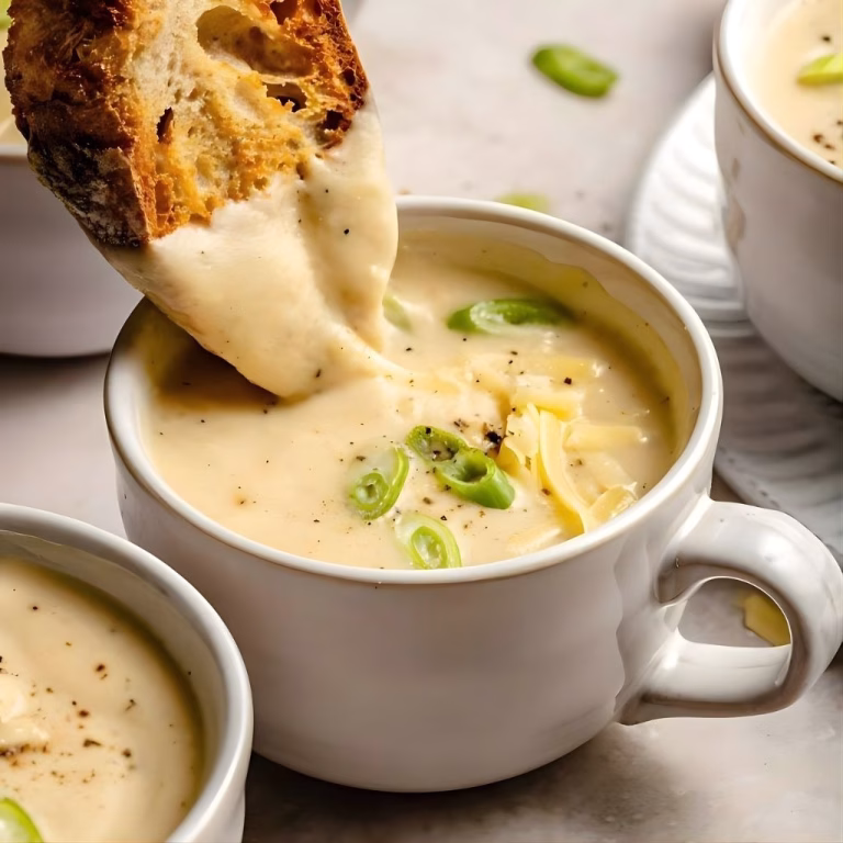 Roasted Garlic Cheddar Cauliflower Soup Recipe