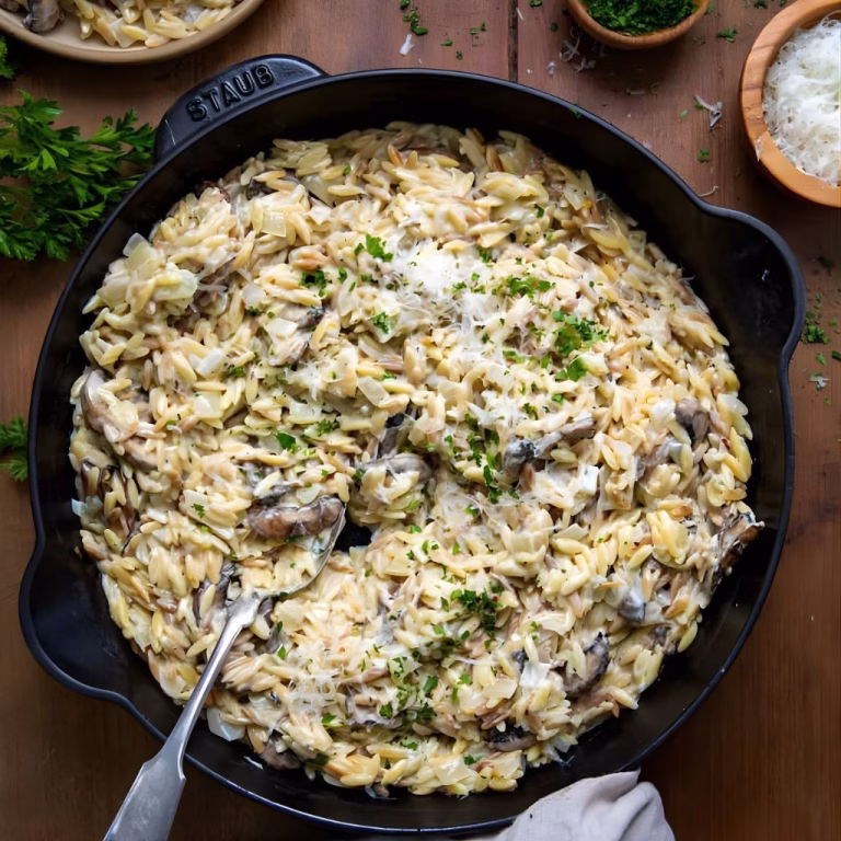 Creamy Ground Turkey and Mushroom Orzo Recipe