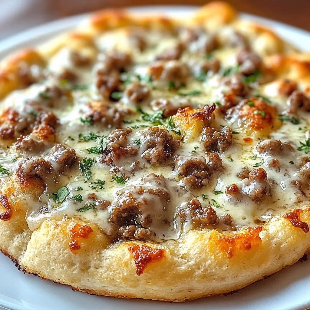 Sausage Gravy Breakfast Pizza Recipe