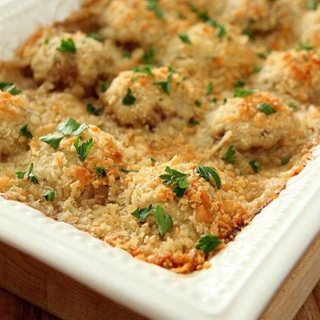 Baked Mushrooms in Parmesan Cream Sauce Recipe