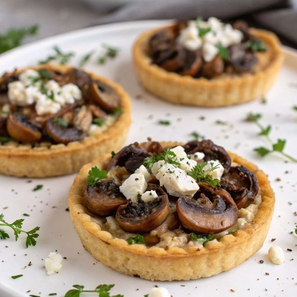Mushroom Shallot And Herbed Goat Cheese Tarts Recipe