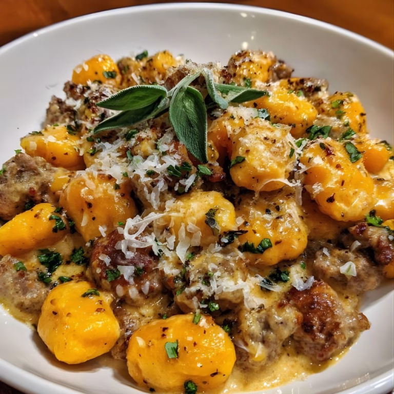 Creamy Butternut Squash Gnocchi with Sausage Recipe