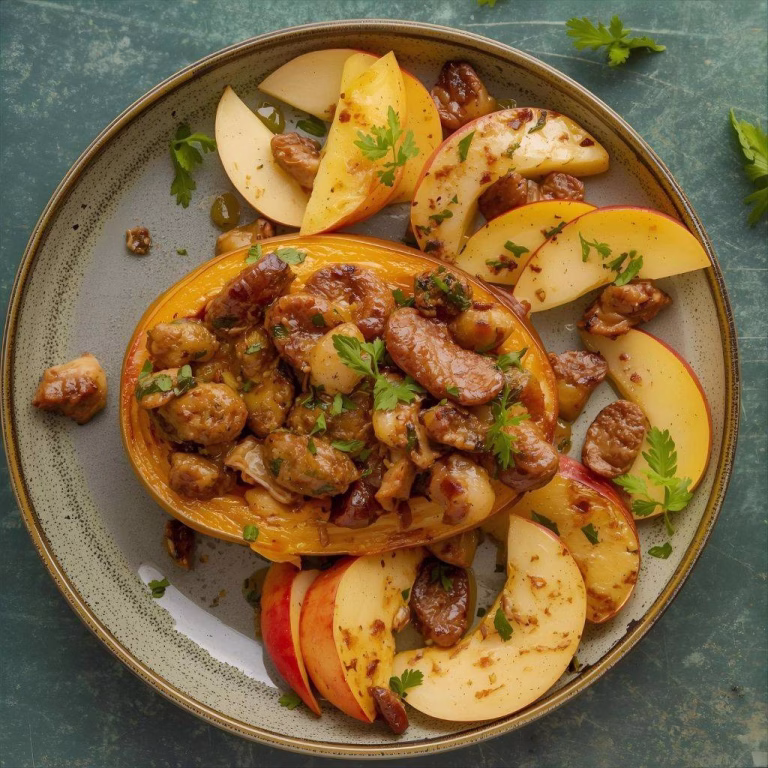 Sausage and Apple Stuffed Acorn Squash Recipe