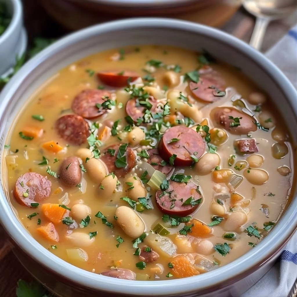 Creamy Bean Soup with Sausage Recipe
