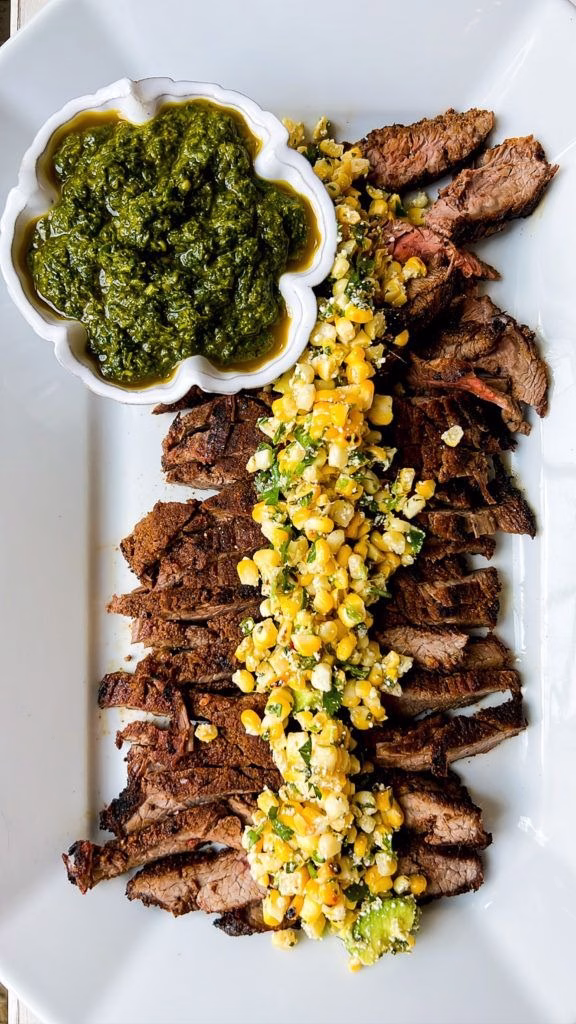Grilled Flank Steak With Corn-Chile Relish