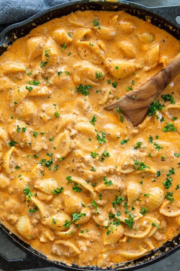 Cheesy Brisket And Shells