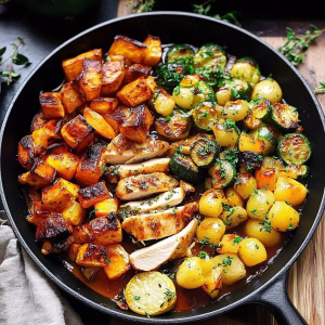 Autumn Chicken Dinner with Roasted Vegetables Recipe