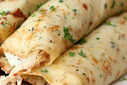 Savory Crepes with Turkey, Mushroom, and Swiss Cheese
