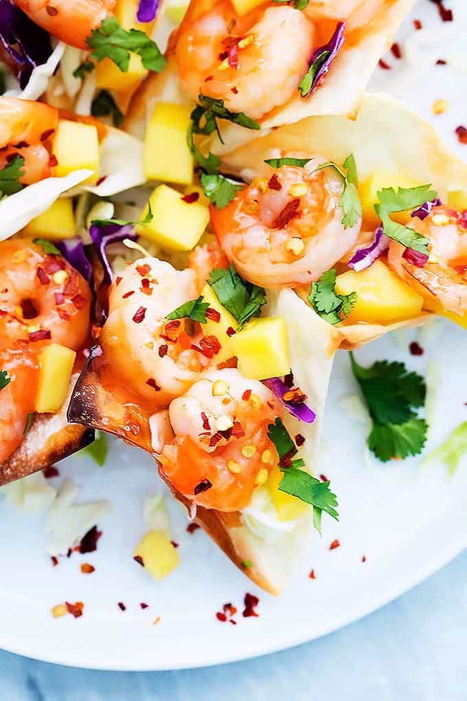 Slow Cooker Hawaiian BBQ Pork Wonton Tacos