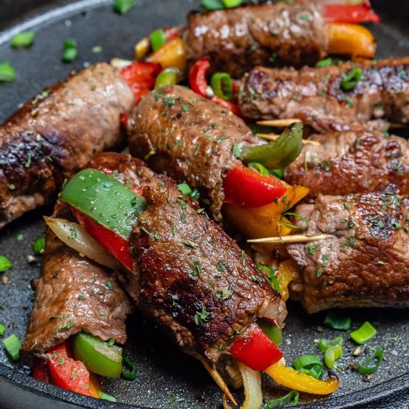 Healthy Steak Fajita Roll-Ups