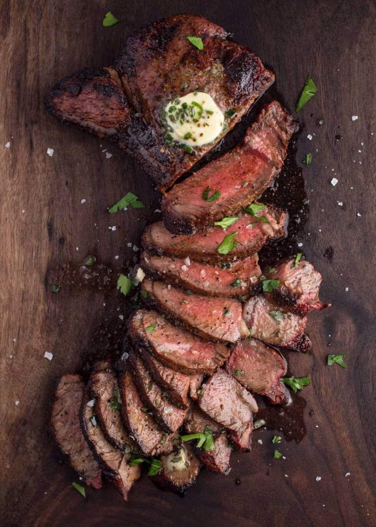 Grilled Sirloin Steak with Garlic Herb Butter