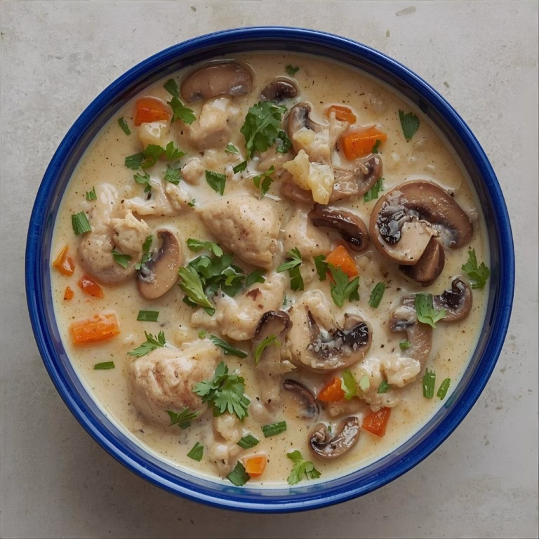 Creamy Mushroom Chicken and Wild Rice Soup Recipe