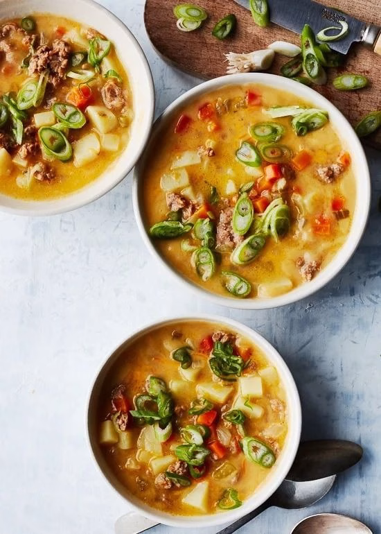 Turkey Cheeseburger Soup