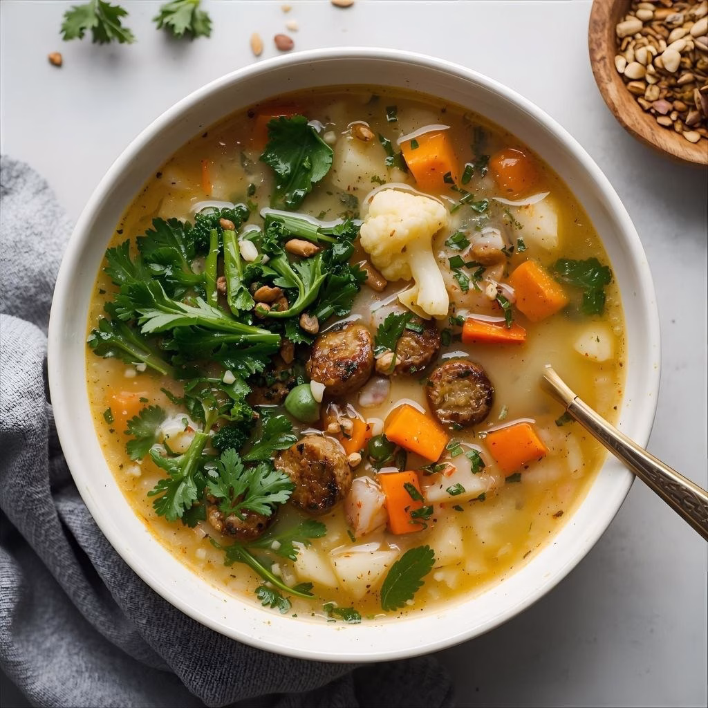 Cauliflower Sausage Kale Soup Recipe