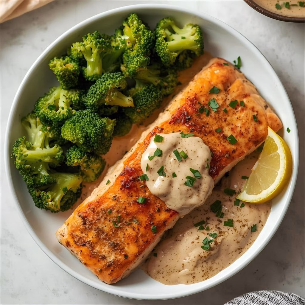 Blackened Salmon in Creamy Cajun Sauce Recipe