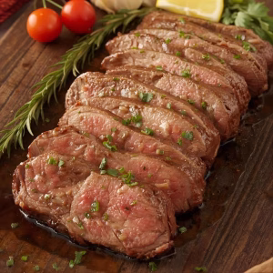 Roasted Garlic Butter Beef Tenderloin Recipe