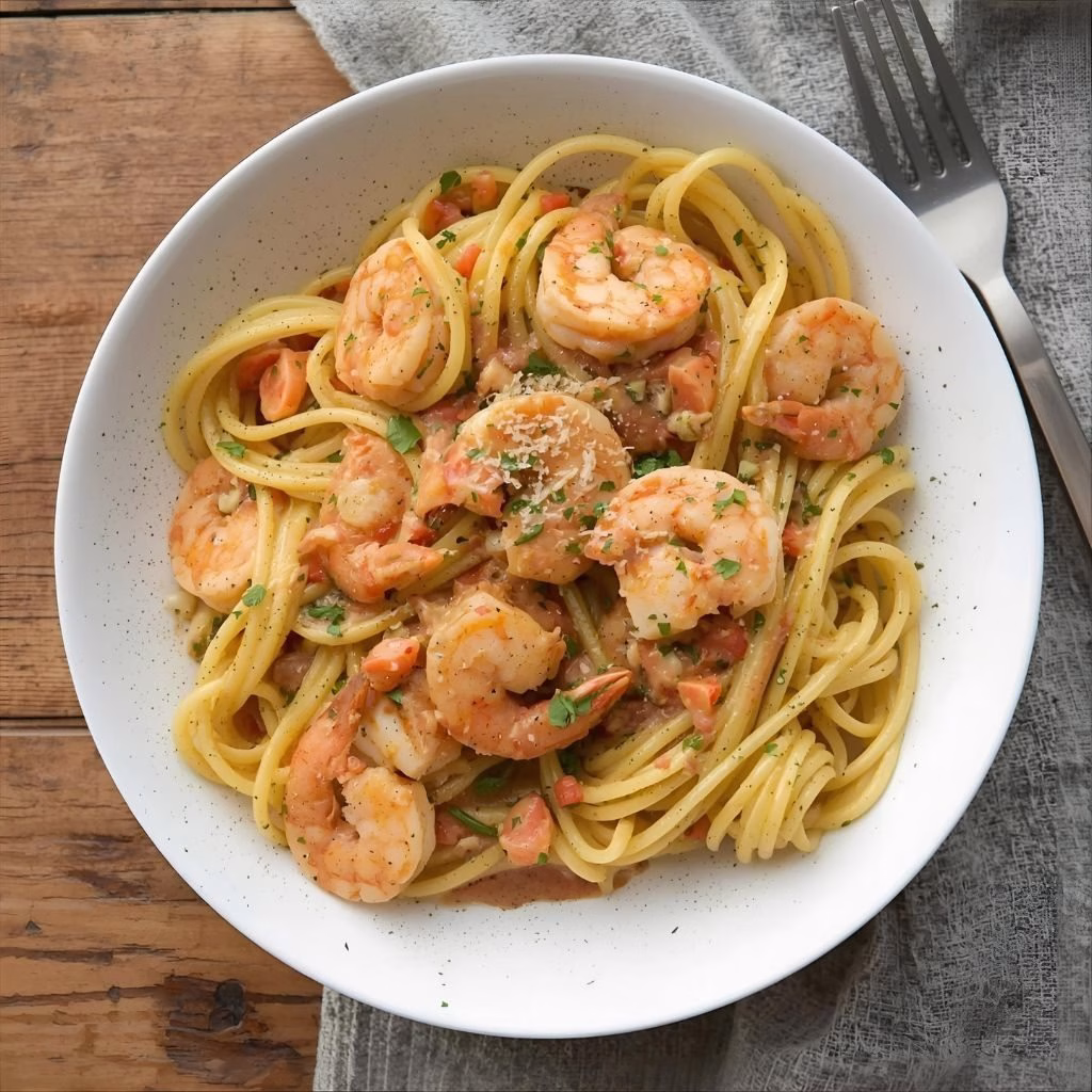 Creamy Tuscan Shrimp Linguine Recipe