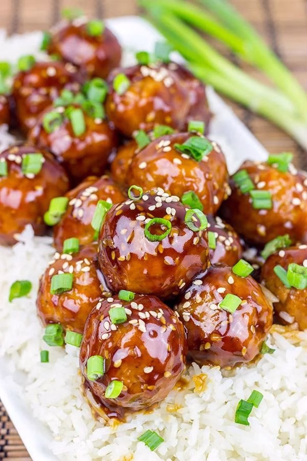 Teriyaki Glazed Chicken Meatballs