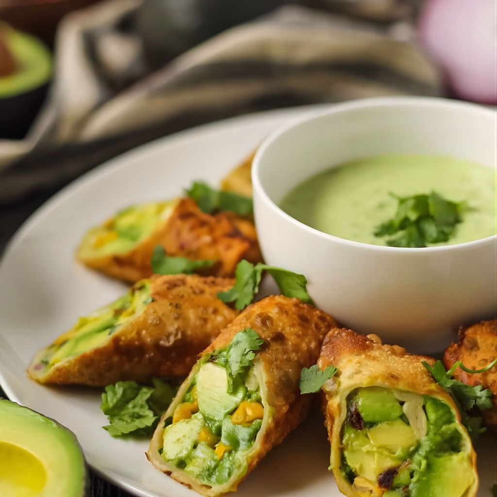 Avocado Egg Rolls with Dipping Sauce Recipe
