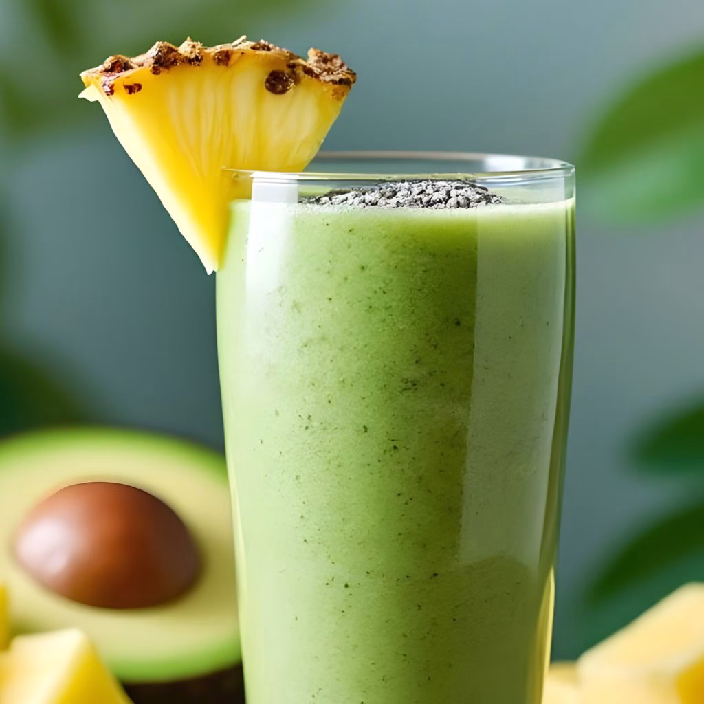 Avocado Smoothie with Spinach and Pineapple Recipe
