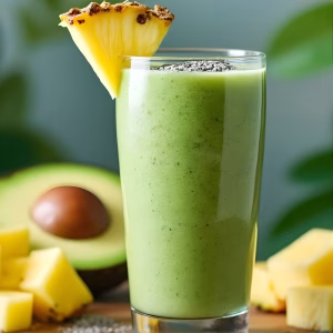 Avocado Smoothie with Spinach and Pineapple Recipe