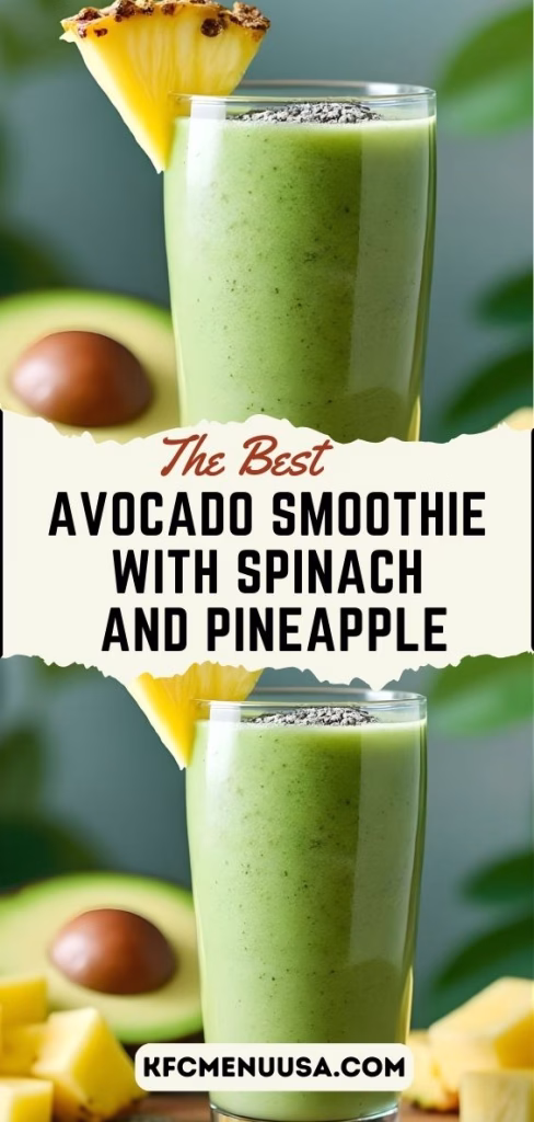 Avocado Smoothie with Spinach and Pineapple Recipe