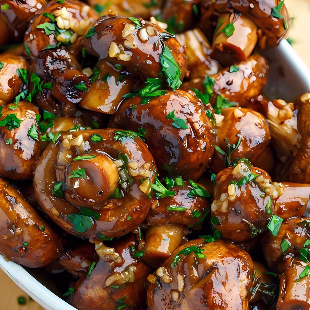 Balsamic Soy Roasted Garlic Mushrooms Recipe