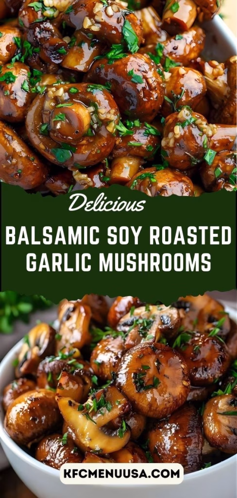 Balsamic Soy Roasted Garlic Mushrooms Recipe