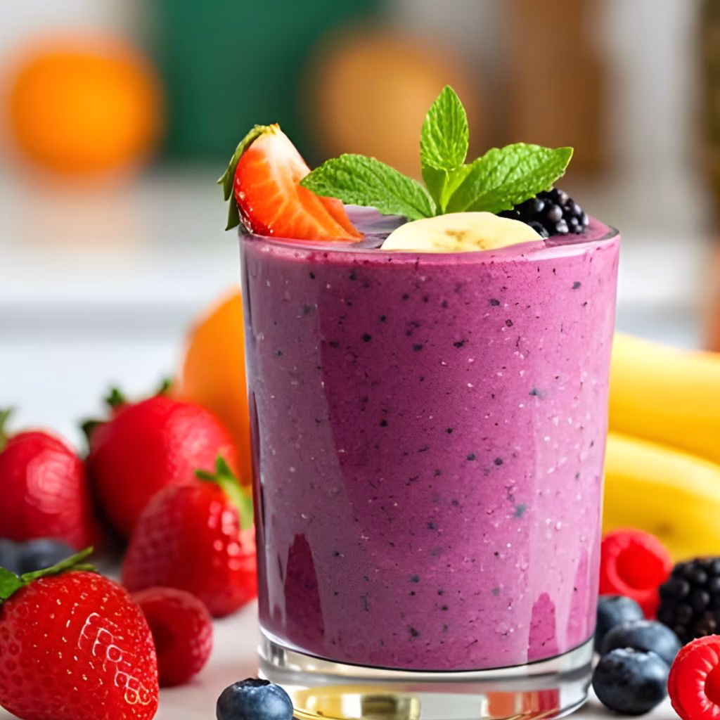 Berry Blast Smoothie with Flaxseed Recipe
