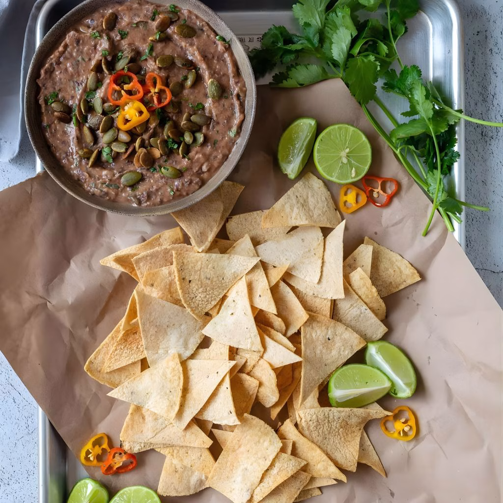 Black Bean Dip with Tortilla Chips Recipe