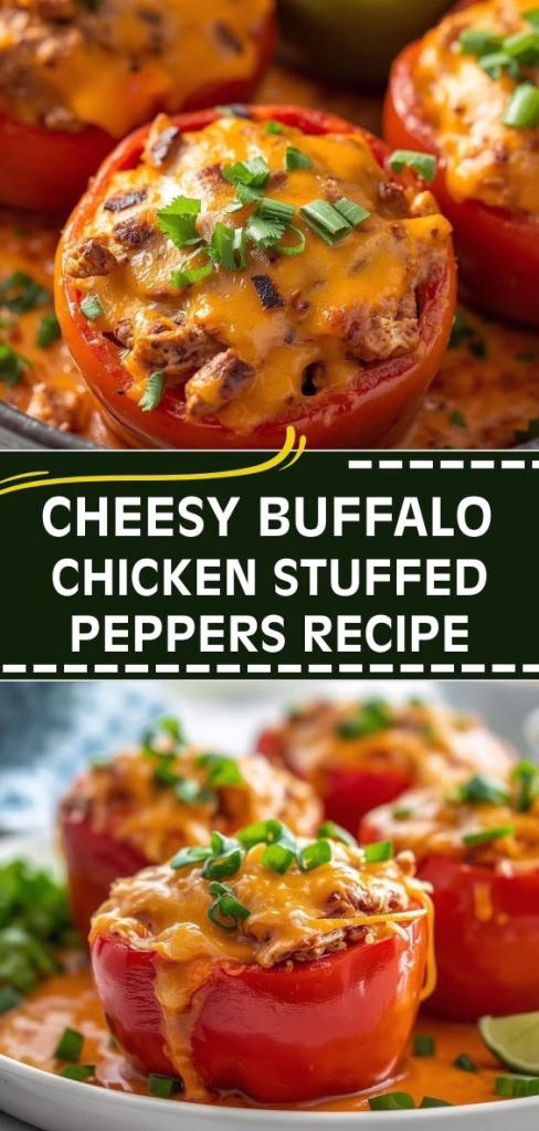 Cheesy Buffalo Chicken Stuffed Peppers Recipe