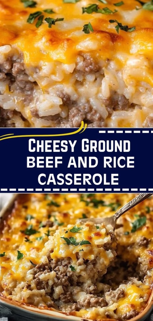 Cheesy Ground Beef and Rice Casserole Recipe
