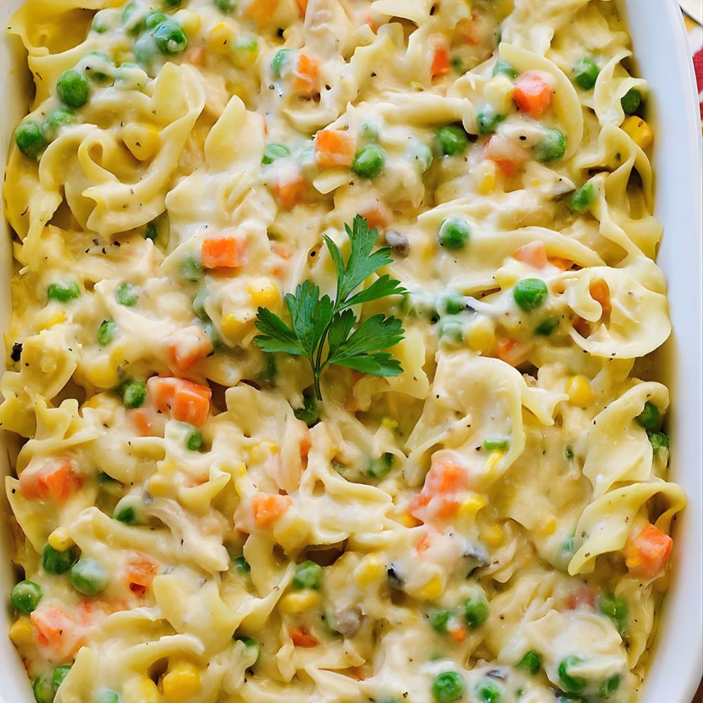 Chicken Noodle Casserole with Vegetables Recipe
