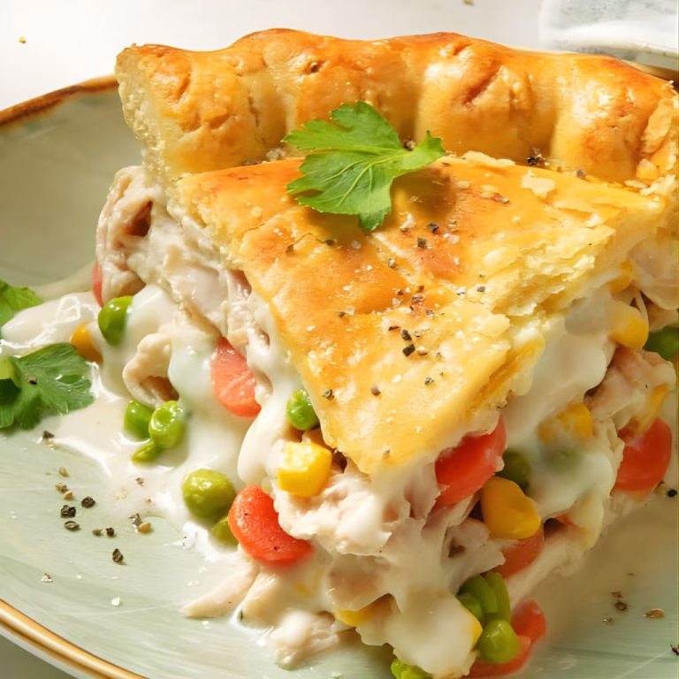 Chicken Pot Pie with a Biscuit Crust Recipe