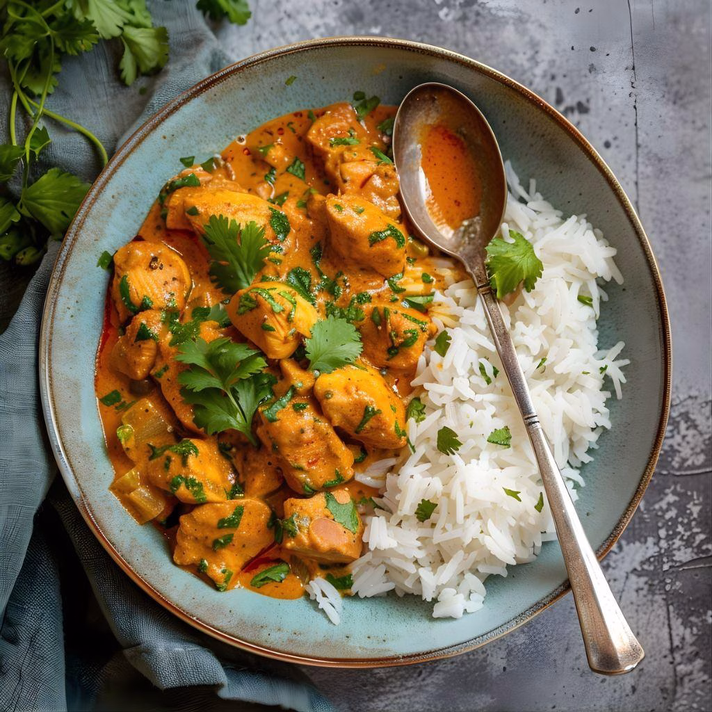 Chicken and Vegetable Curry with Rice Recipe 