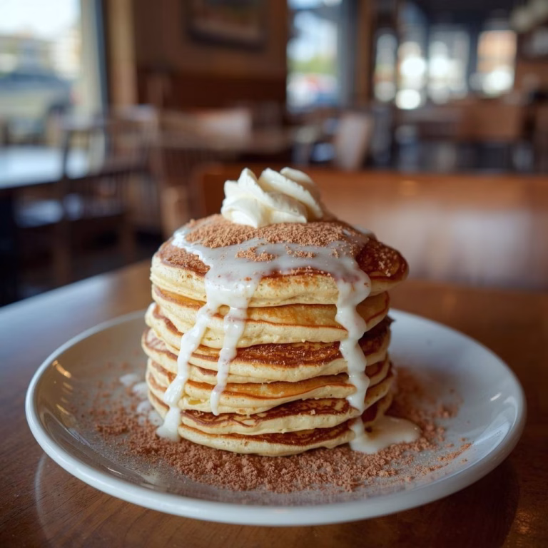 Cinnamon Roll Pancakes with Cream Cheese Glaze Recipe
