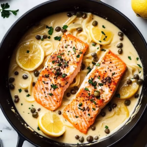 Creamy Salmon Piccata with Lemon and Capers Recipe