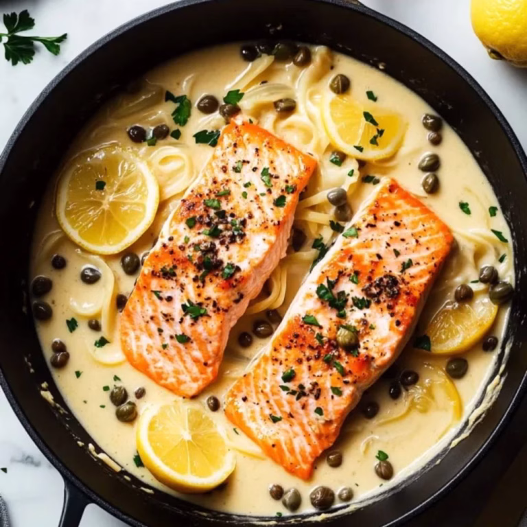Creamy Salmon Piccata with Lemon and Capers Recipe