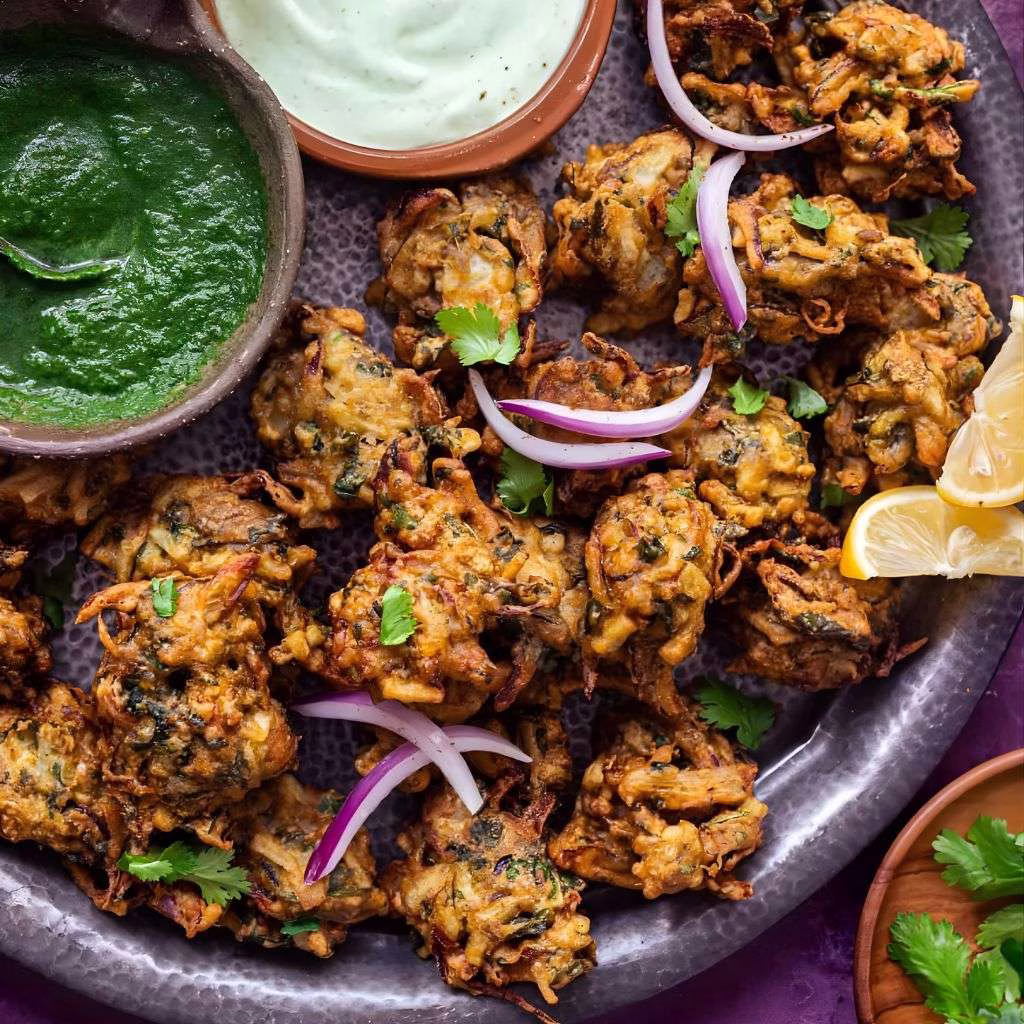 Crispy Vegetable Pakoras with Chutney Recipe