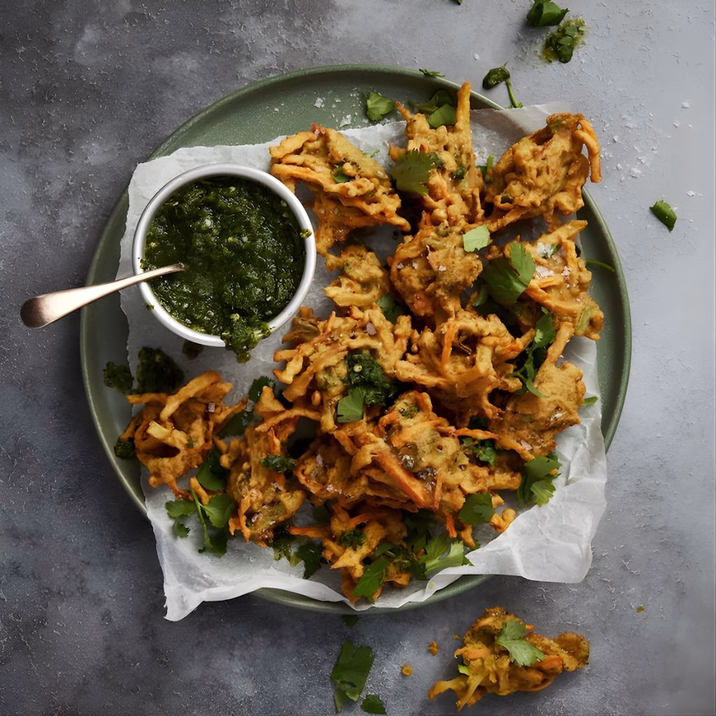 Crispy Vegetable Pakoras with Chutney Recipe
