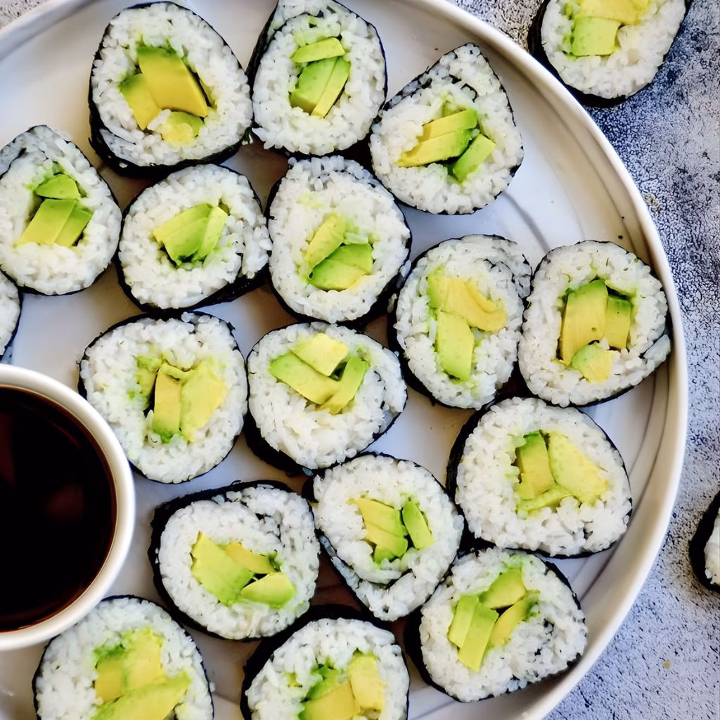 Cucumber and Avocado Sushi Rolls Recipe