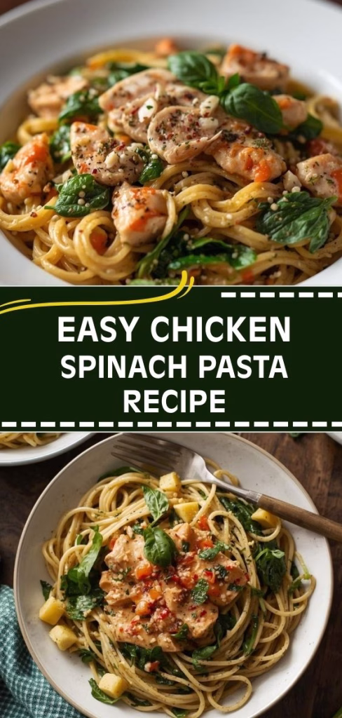 Easy Chicken Spinach Pasta Recipe
