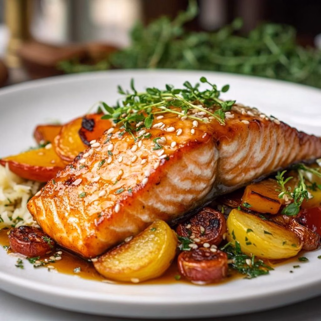 Easy One Pan Maple Glazed Salmon Recipe
