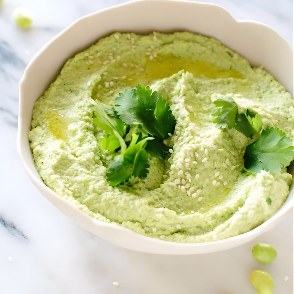 Edamame Hummus with Pita Bread Recipe