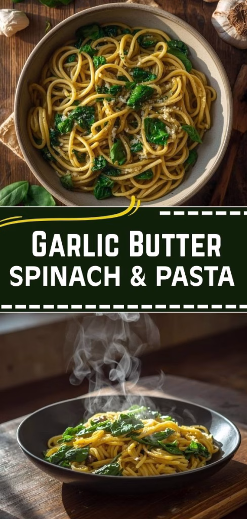 Garlic Butter Spinach and Pasta Recipe