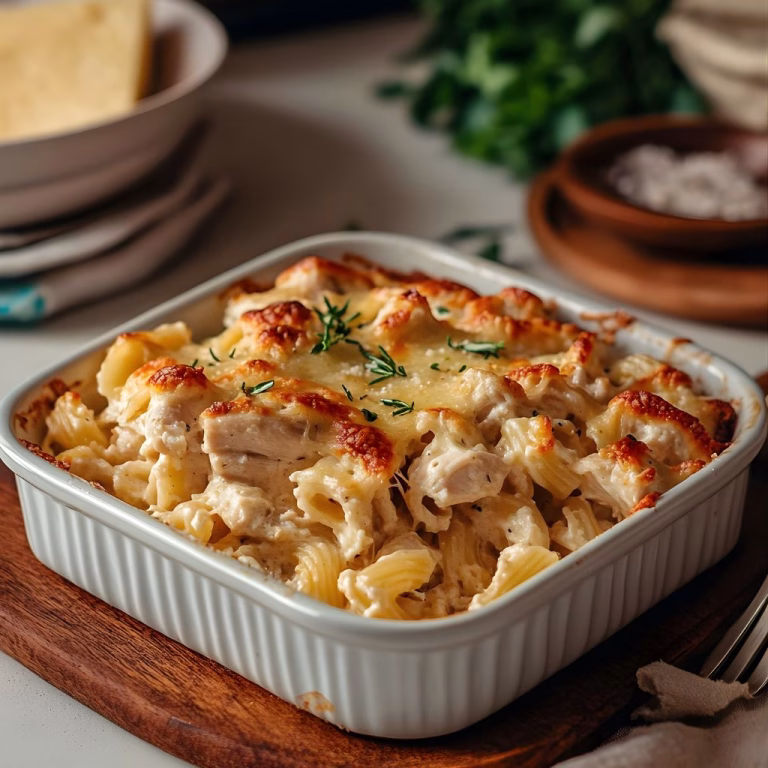 Garlic Parmesan Chicken Pasta Bake Recipe
