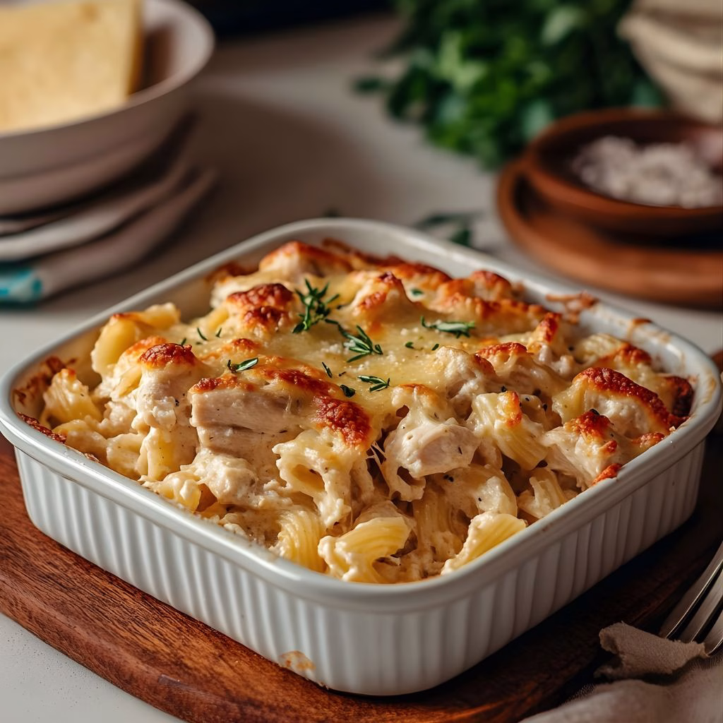 Garlic Parmesan Chicken Pasta Bake Recipe